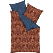 Kaeppel Wendebettwäsche "Maison", rosa (kupfer), B/L: 155cm x 220cm, 1 Stk., 1 Stk., Mako-Satin, B/L: 80cm x 80cm, 2 Stk., Mako-Satin, Obermaterial: 100% Baumwolle, Bettwäsche, Wendebettwäsche