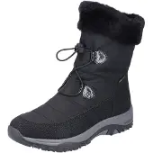 Rieker Winterboots , Damen, Gr. 37, Warmfutter, schwarz, Lederimitat, Textil, Schuhe Winterboots, mit Fellimitat-Besatz am Schaftrand