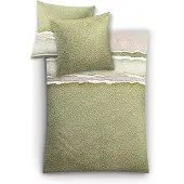 Kleine wolke Bettwäsche "Marea", grün (dill), B/L: 135cm x 200cm, Mako-Satin, B/L: 80cm x 80cm, 2 Stk., Mako-Satin, Obermaterial: 100% Baumwolle, Bettwäsche, Bettwäsche, mit Streifen