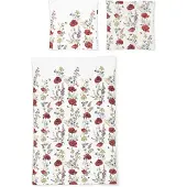 Irisette Seersucker Bettwäsche-Garnitur Easy 8519 Farbe rot Größe 155x200+80x80cm
