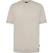 Bugatti T-Shirt , Herren, Gr. 4XL, beige, 75% Baumwolle, 25% Polyacryl, regular fit, Rundhals, Rippbündchen, Shirts T-Shirt, mit Kontraststreifen
