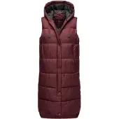 MARIKOO Damen Winterweste Sayorii – lang, warm & mit Kapuze