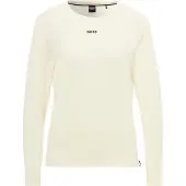 BOSS Langarmshirt , Herren, Gr. L, weiß, Jersey, Obermaterial: 95% Baumwolle, 5% Elasthan, unifarben, Basic, regular fit, Rundhals, Shirts Langarmshirt, mit Rundhalsausschnitt