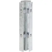 GAH Alberts Eckpfosten ALBERTS, grau (feuerverzinkt), B:6cm H:225cm T:4cm, Stahl, Zaunpfosten, Eckpfosten, 60x60 mm für Doppelstabmattenzaun, 225 cm, mit Flacheisen