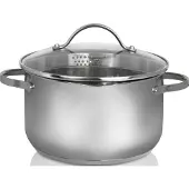 Kruger Kochtopf KRÜGER, silber (silberfarben), H:13,5cm Ø:24cm, Töpfe, Kochtopf, Induktion