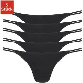 Vivance String , Damen, Gr. 32/34, Single Jersey, schwarz, Single Jersey, Obermaterial: 95% Baumwolle, 5% Elasthan, unifarben, körpernah, Unterhosen String, aus elastischer Baumwolle, Topseller