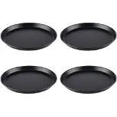 Assheuer & Pott APS Pizzablech, rund, stapelbar, 4er Set, Pizzaform aus Blaublech zum professionellen Pizzabacken, Maße (Ø x H): 30 cm oben, 28 cm unten x 2,5 cm