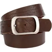 Anthoni Crown Ledergürtel , Damen, Gr. 85, braun, Leder, unifarben, Gürtel Ledergürtel, mit Oberflächennarbung