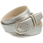 Anthoni Crown Ledergürtel , Damen, Gr. 105, silber (silberfarben), Leder, unifarben, Gürtel Ledergürtel, mit Fashion Dornschließe