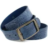 Anthoni Crown Ledergürtel , Damen, Gr. 100, blau, Rindsleder, unifarben, Gürtel Ledergürtel, mit Vintage Effekt