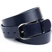 Anthoni Crown Ledergürtel , Herren, Gr. 105, blau, Leder, unifarben, Gürtel Ledergürtel, 3,5 cm breiter Casual-Vollledergürtel
