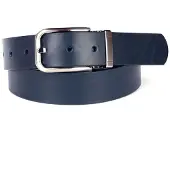 Anthoni Crown Ledergürtel , Herren, Gr. 85, blau, Leder, unifarben, Gürtel Ledergürtel, 3,5 cm breiter Vollledergürtel