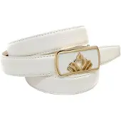 Anthoni Crown Ledergürtel , Damen, Gr. 100, weiß, Leder, unifarben, Gürtel Ledergürtel, mit goldfarbener eleganter Schließe