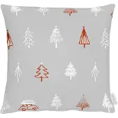 Apelt Dekokissen "5825", grau (grau, rot, bedruckt), B:40cm L:40cm, Baumwolle, Polyester, Dekokissen_Sitzkissen_Kissenhüllen, Dekokissen