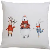 Casatex Kissenhüllen "Funny animals, Weihnachtsdeko", bunt (weiß, bunt), B:40cm L:40cm, Baumwolle, Obermaterial: 100% Baumwolle, Kissenbezüge, Kissenhüllen