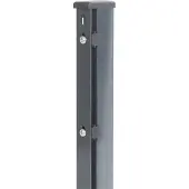 GAH Alberts Zaunpfosten ALBERTS, grau (anthrazit), B:6cm H:240cm T:4cm, Stahl, Zaunpfosten, Zaunpfosten, 60x40 mm für Doppelstabmattenzaun, 240 cm, mit Flacheisen