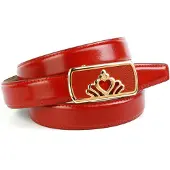 Anthoni Crown Ledergürtel , Damen, Gr. 95, rot, Leder, unifarben, Gürtel Ledergürtel, in rot mit Kristall-Glas-Schnalle