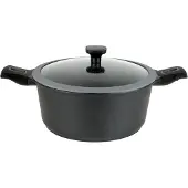 GSW EASY Click 167840 Kochtopf inkl. Deckel, Gusseisen/Gussaluminium, 20 cm Durchmesser, Induktionsherd-geeignet, Antihaftbeschichtung, abnehmbarer Griff