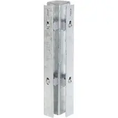 GAH Alberts Eckpfosten ALBERTS, grau (feuerverzinkt), B:6cm H:175cm T:4cm, Stahl, Zaunpfosten, Eckpfosten, 60x60 mm für Doppelstabmattenzaun, 175 cm, mit Flacheisen