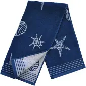Dyckhoff Badetuch "Seashell", blau (marine), B:70cm L:140cm, Walkfrottee, Obermaterial: 100% Baumwolle, Handtücher, Badetuch, mit Muschelmuster