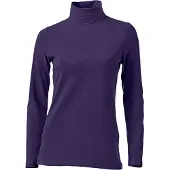HEINE T-Shirt "Rollkragen-Shirt Rollkragenshirt in figurbetonter Form", Damen, Gr. 50, lila (pflaume), Sportlich, Shirts T-Shirt
