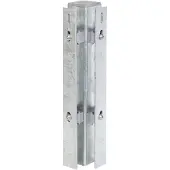 GAH Alberts Eckpfosten ALBERTS, grau (feuerverzinkt), B:6cm H:120cm T:4cm, Stahl, Zaunpfosten, Eckpfosten, 60x60 mm für Doppelstabmattenzaun, 120 cm, mit Flacheisen