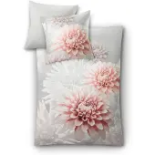 Kleine wolke Bettwäsche Satin, Dalie Silbergrau, 1-135x200 /1-80x 80