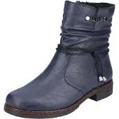 Rieker Winterstiefelette , Damen, Gr. 38, Warmfutter, blau, Lederimitat, Schuhe Winterstiefelette, mit gerafftem Schaft