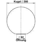 ALBERT LEUCHTEN ALB 90210069 Opalglaskugel ohne Rand 300 mm Durchmesser G 69