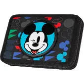 MCNEILL Federmäppchen COOLPACK "Etui XL, Disney, Mickey Mouse, mit 2 Reißverschlüssen", Kinder, bunt (mickey mouse), Polyester, Schreibgeräteetuis Federmäppchen, befüllt