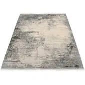 Oci Die Teppichmarke 1100000002199 "ELEMENTS NAPALI", grau (grau, creme), B:67cm H:8mm L:130cm, Polyester, Viskose, Teppiche, 1100000002199, Kurzflor, dezenter Glanz, Viskose, Wohnzimmer