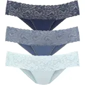 Vivance 3er-Pack, aus elastischer Baumwolle mit floraler Spitze