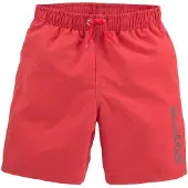 s.Oliver Badeshorts "Philip Kids", Kinder, Gr. 158/164, N-Gr, rot, Polyester, kontrastfarbene Details, unifarben, Badehosen Badeshorts, im schlichten Design