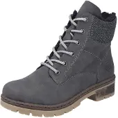 Rieker Damen Winterstiefeletten/ Schnürstiefeletten Dunkelgrau Kunstleder Größe: 39