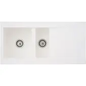 Respekta Einbauspüle , weiß, B:100cm H:20cm T:50cm, Verbundwerkstoff, Küchenspülen, Einbauspüle