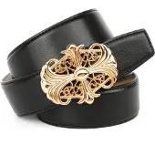Anthoni Crown Ledergürtel , Damen, Gr. 105, schwarz, Leder, unifarben, Gürtel Ledergürtel, mit Unterführung und glänzender Schließe