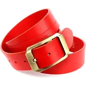 Anthoni Crown Ledergürtel , Damen, Gr. 115, rot, Rindsleder, Gürtel Ledergürtel