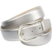 Anthoni Crown Ledergürtel , Damen, Gr. 105, silber (silberfarben), Leder, unifarben, Gürtel Ledergürtel, in Hirschprägung