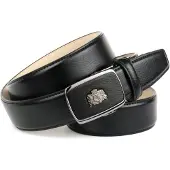 Anthoni Crown Ledergürtel , Herren, Gr. 110, schwarz, Leder, unifarben, Gürtel Ledergürtel, mit silberfarbenem Metallwappen