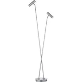 HELL LED-Stehleuchte Tom Pro, nickel matt, 2-flammig, CCT, Dimmer