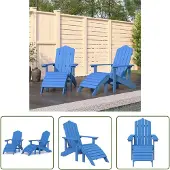 The Living Store Adirondack-Gartenstühle 2 Stk. mit Hockern HDPE Aquamarin