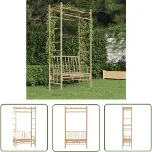 The Living Store Gartenbank mit Pergola 116 cm Bambus