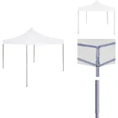 vidaXL Profi-Partyzelt Faltbar 3 x 3 m Stahl Weiß - Pavillons & Partyzelte