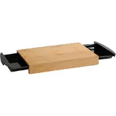 Kesper Schneidebrett, schwarz, Optimales Schneidbrett mit 2 Auffangschalen aus Kunststoff, Maße: 41 x 25 x 4 cm, Einzelmaß je Schale: 25 x 18,5 x 4 cm