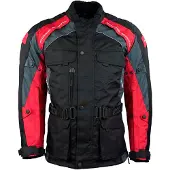 Roleff Motorradjacke "Liverpool RO" Gr. L, schwarz (schwarz, rot), Jacken, L, Obermaterial: 100% Polyester. Innenfutter: 100% Polyester, Motorradjacke, Unisex, Mit Sicherheitsstreifen, 4 Taschen