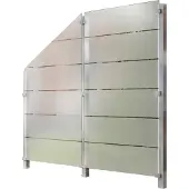 Staket Pro Zaun , silber (silberfarben), Pfosten: 3 Stk., Edelstahl, Glas, Zaunelemente, Zaun, Glaszaun, Gesamtlänge: 2,17 m, 3 Pfosten