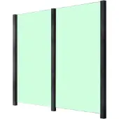 Staket Pro Zaun , grau (anthrazit), Pfosten: 3 Stk., Aluminium, Glas, Zaunelemente, Zaun, Glaszaun, Gesamtlänge: 2,212 m, 3 Pfosten