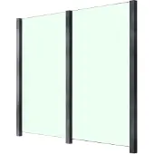 Staket Pro Zaun , grau, Pfosten: 3 Stk., Aluminium, Glas, Zaunelemente, Zaun, Glaszaun, Gesamtlänge: 2,212 m, 3 Pfosten