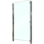 Staket Pro Zaun , silber (silberfarben), H:1.911cm L:121cm, Edelstahl, Glas, Zaunelemente, Zaun, Glaszaun, Gesamtlänge: 1,21 m, 2 Pfosten