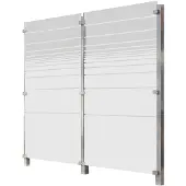 Staket Pro Zaun , silber (silberfarben), Pfosten: 3 Stk., Edelstahl, Glas, Zaunelemente, Zaun, Glaszaun, Gesamtlänge: 2,17 m, 3 Pfosten